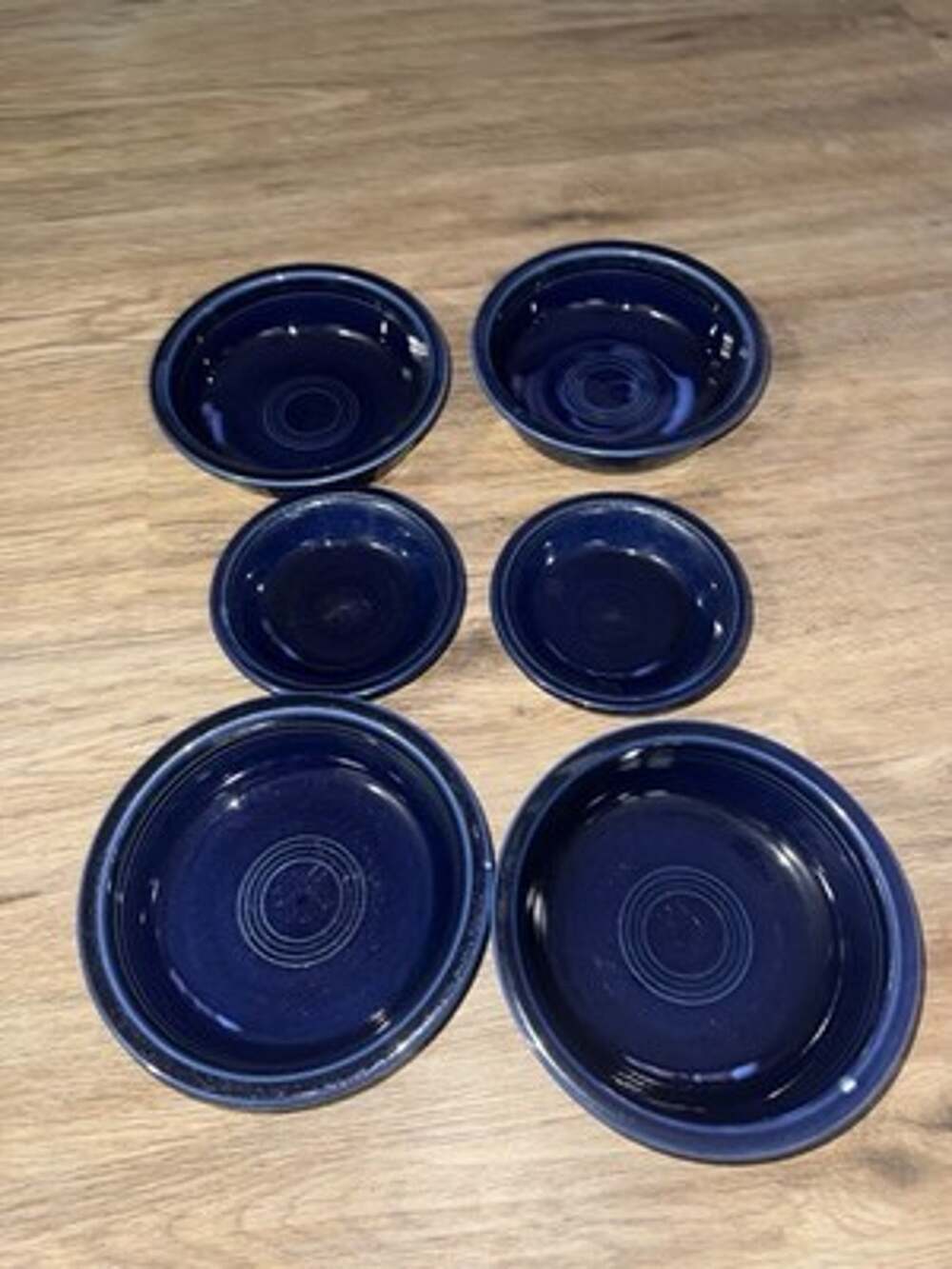Lot 6 Fiestaware Cobalt Blue Bowls Fruit Berry Cereal Rimmed Soup Fiesta HLC